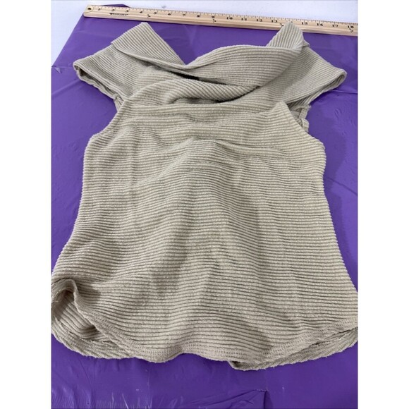 Free People Touched Saweater Too Cowl Neck Sleeveless Green Medium - Picture 6 of 7